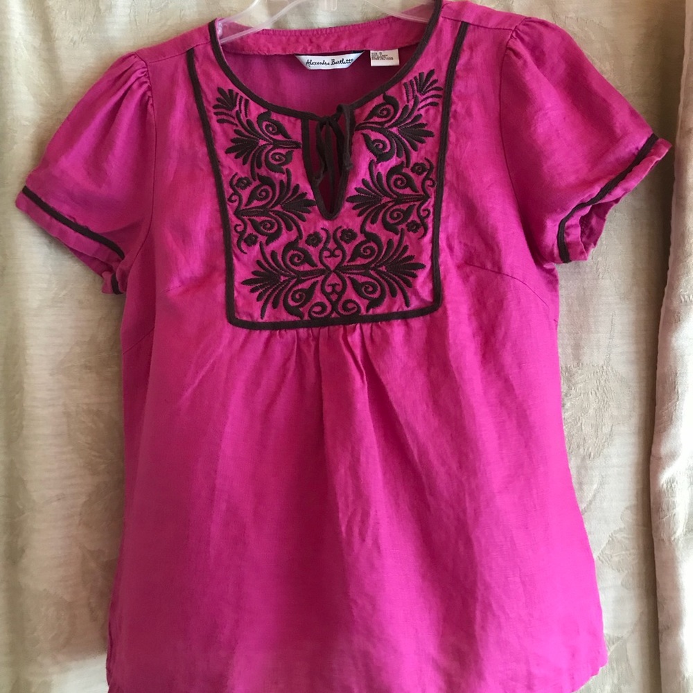Pink Linen Blouse